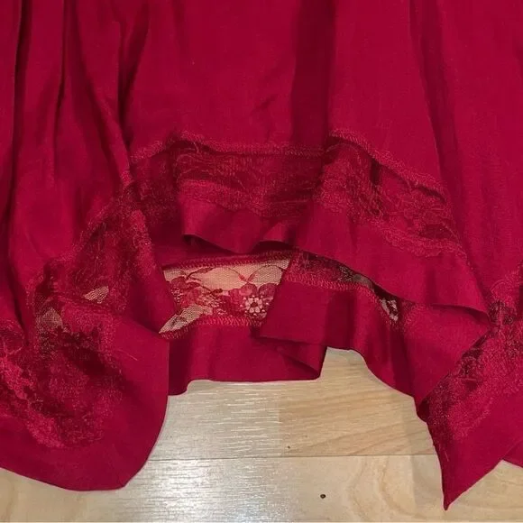 Women's Intimately Free People Red Tunic Top with Lace Hem - Picture 7 of 7